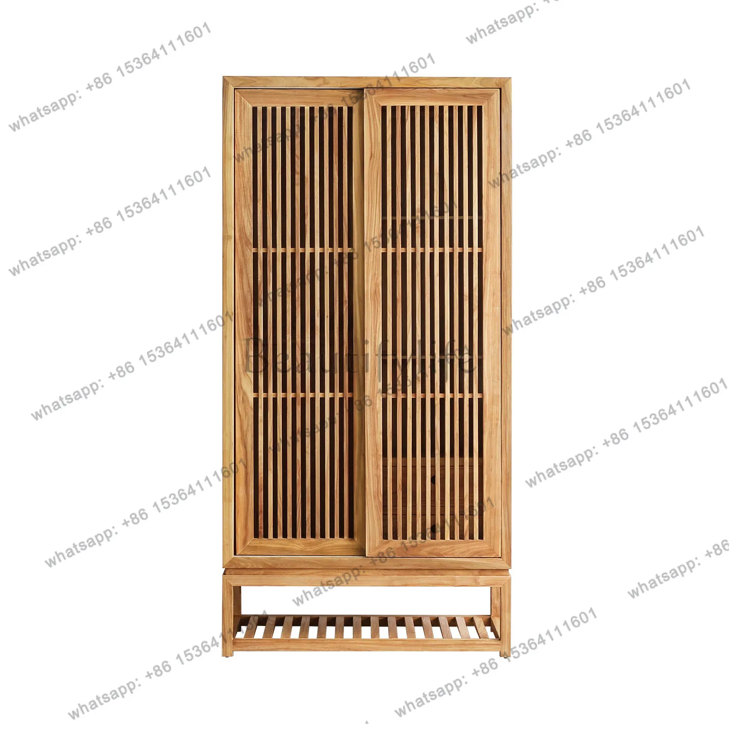 

New Chinese Solid Wood Sliding Door Wardrobe Bedroom Home Storage Cabinet Wardrobe Log