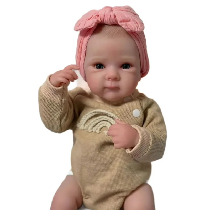 Muñeca reborn de vinilo suave de 20 pulgadas con venas visibles y vasos sanguíneos, juego de muñecas bebé besáble y de alta simulación LY-007