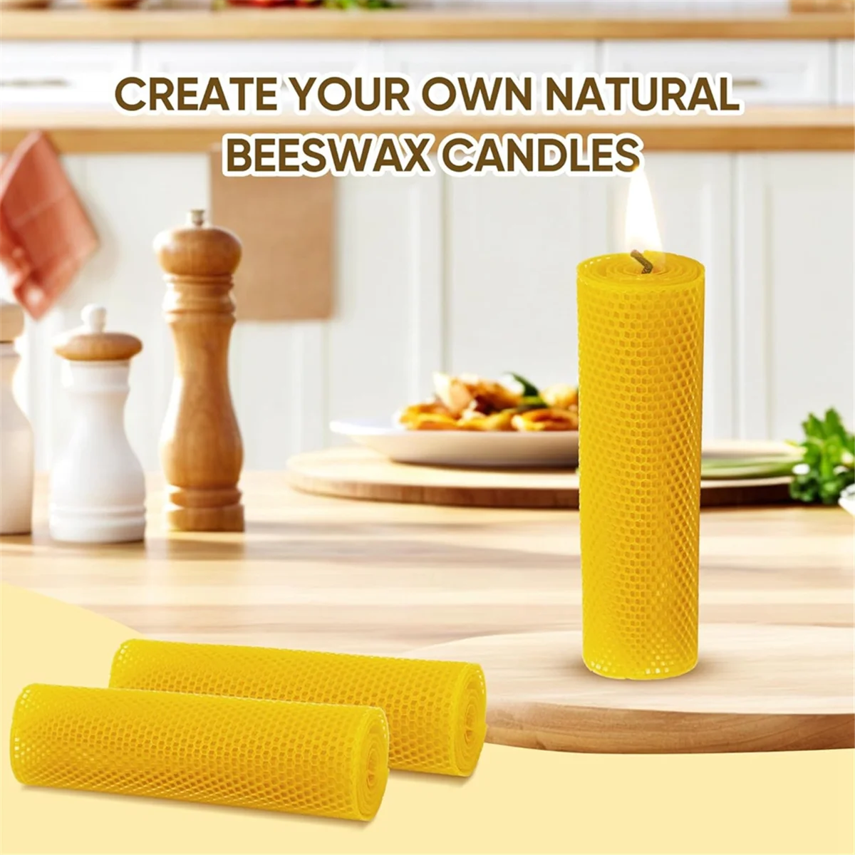 30 قطعة من أوراق شمع العسل لتربية النحل، أوراق كريم أساس مطلية بالشمع الأصفر، شمع طبيعي على شكل قرص العسل لصنع الشموع بنفسك