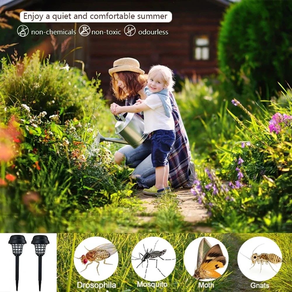 Creative Solar Mosquito Killer Lamp Garden Decor Lawn Light Solar Powered LED Garden Mosquito Pest Bug Insect Repellents