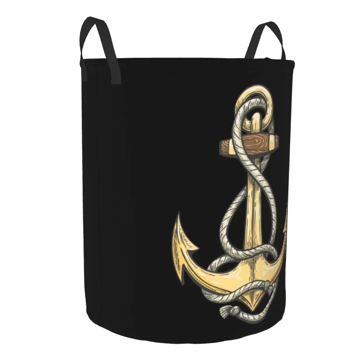 Custom Nautical Anchor Laundry Hamper Large Clothes Storage Basket Sailor Adventure Toys Bin Organizer for Boy Girl