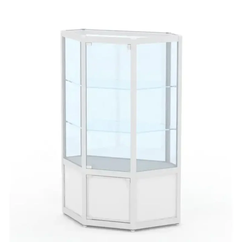 custom.Hot sale Aluminum tempered Glass LED light lockable glass showcase jewelry display cabinets museum souvenir display