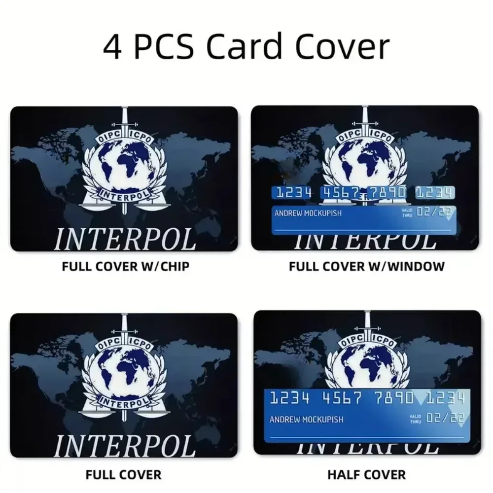 Interpol Decorative Credit Card Sticker Save Shell on Off Ultra Thin No Fade Sticker Skin Cover Film for Debit Credit Bank Card