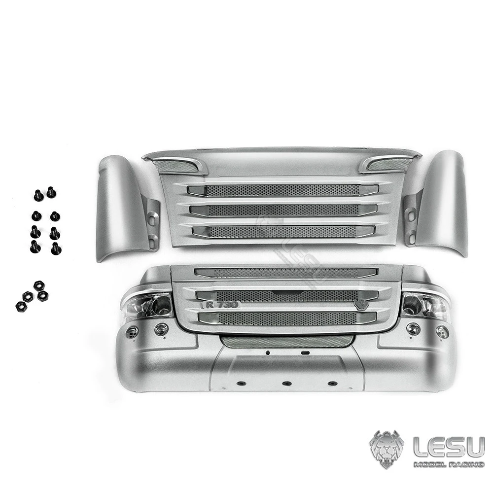 RC 1/14 Metall-Frontgrill-Stoßstangenset für Tamiya Hydraulikbagger, Lader, Muldenkipper, für VOLVO Anhänger-Kipper, DIY-Teile – Detail 2