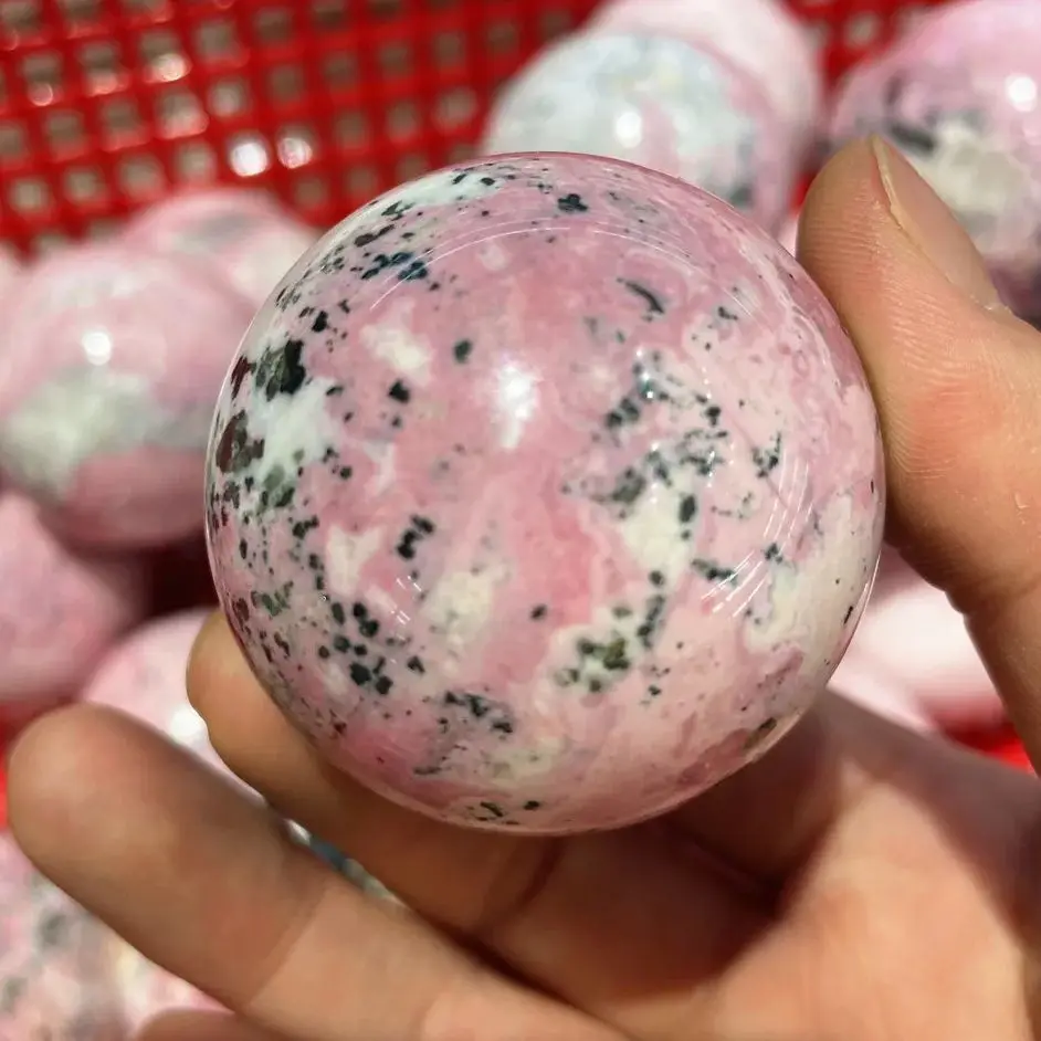 

4.5-5.5cm New Arrival Natural Gemstone Peruvian Rhodochrosite Crystal Ball Sphere Precious Mineral Collection Item Indie Jewelry