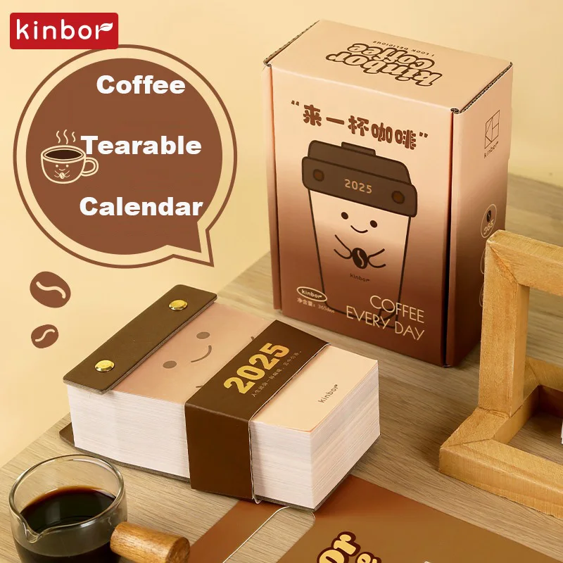 Kinbor 2025 Desktop Calendar Mini Vertical Tear-off Daily Planner for Easy Organizing, To Do List Aesthetic Decorative Supplies