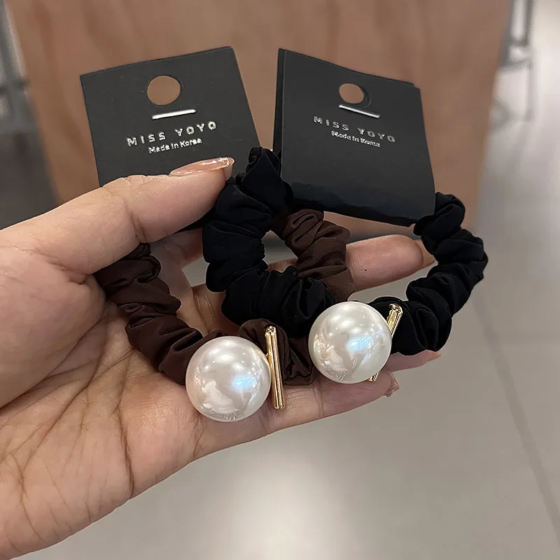 Korean pearl minimalist headband, East Gate headband, high elasticity, back of the head, coiled hair, ponytail headband
