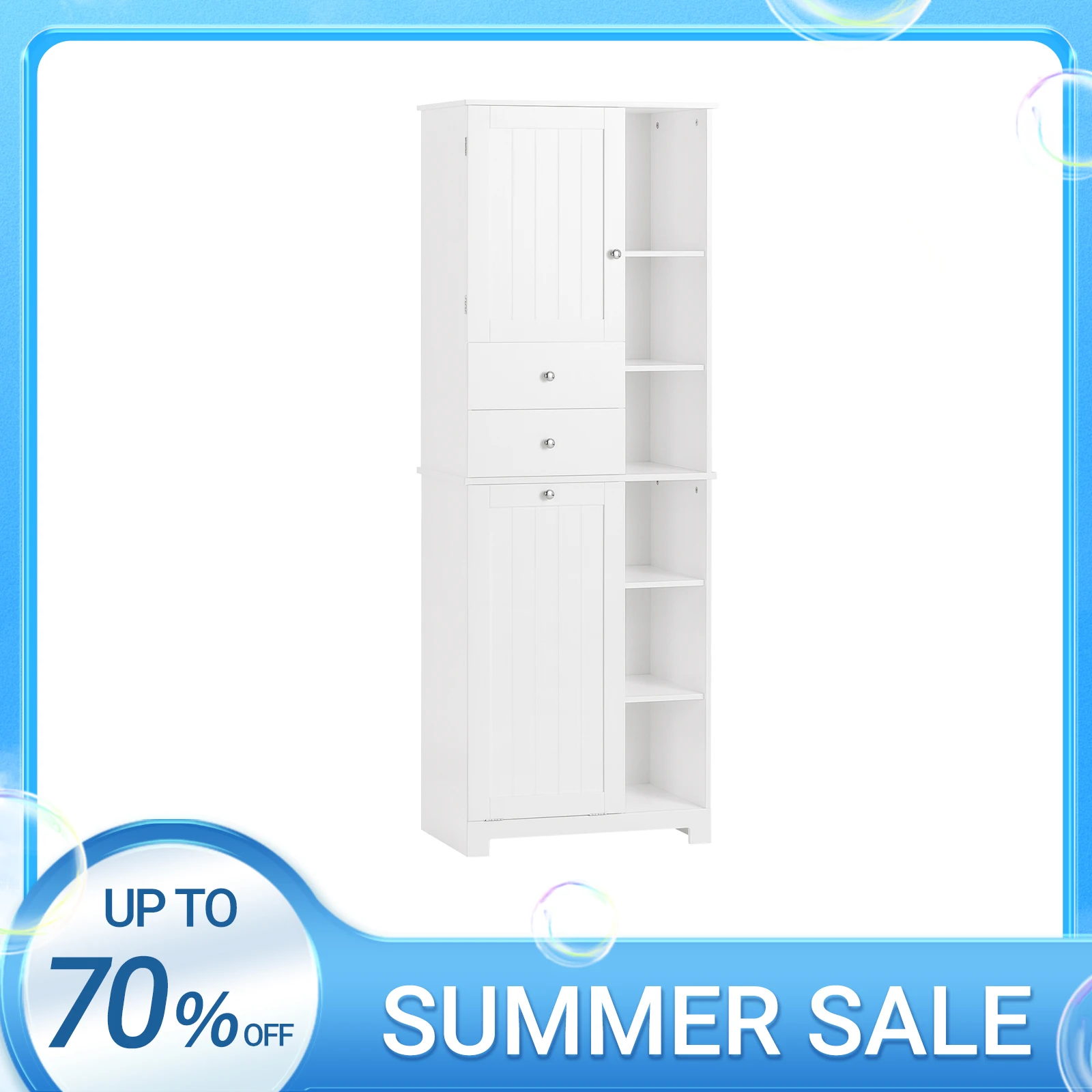 Armario alto SoBuy BZR104 con bolsa de lavandería plegable, armario estrecho para baño, mueble de lavandería, estante para baño, armario de baño
