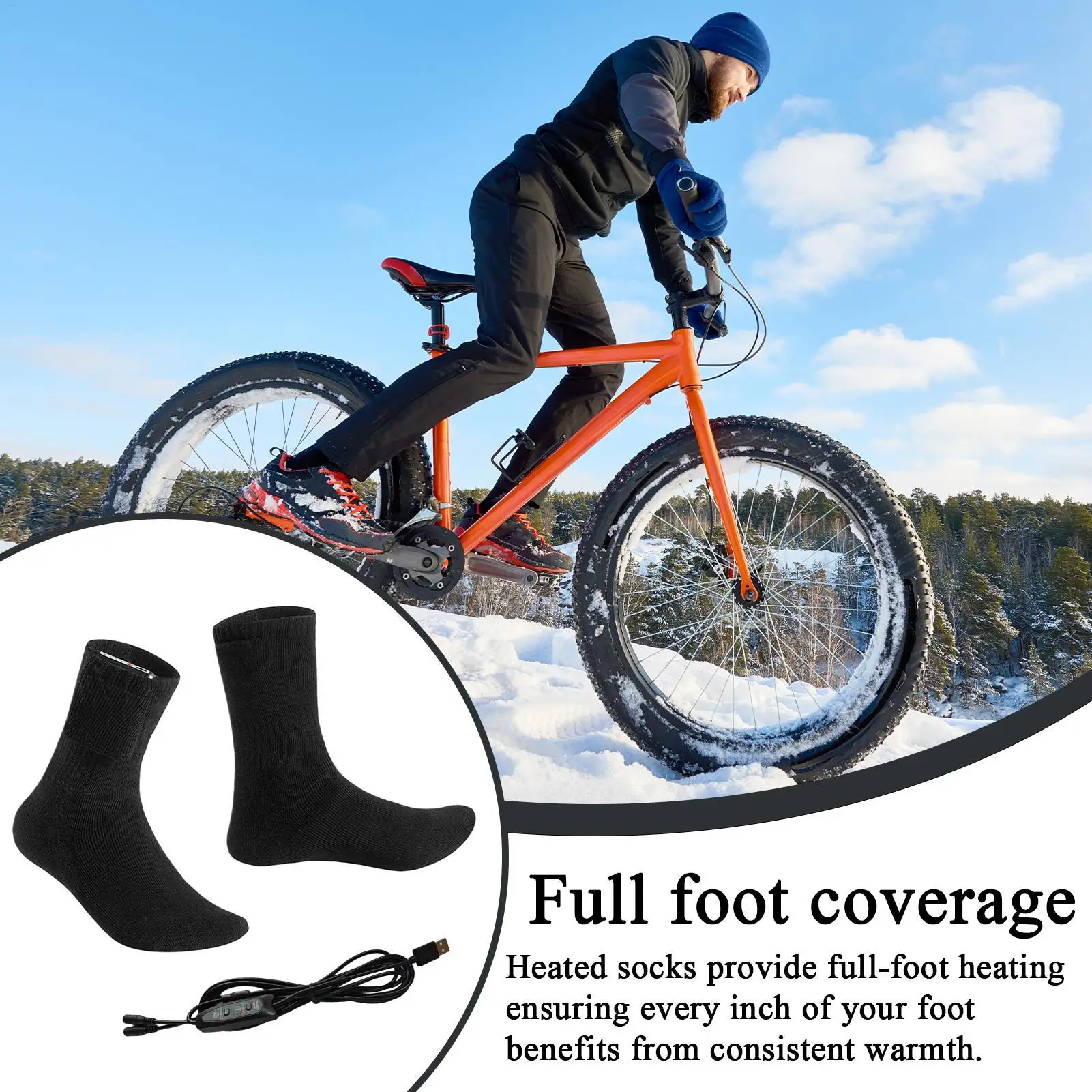 

Носки с подогревом для мужчин, удобные теплые электрические носки с подогревом USB для катания на лыжах, сноуборде, спортивных занятий на открытом воздухе, дома, путешествий