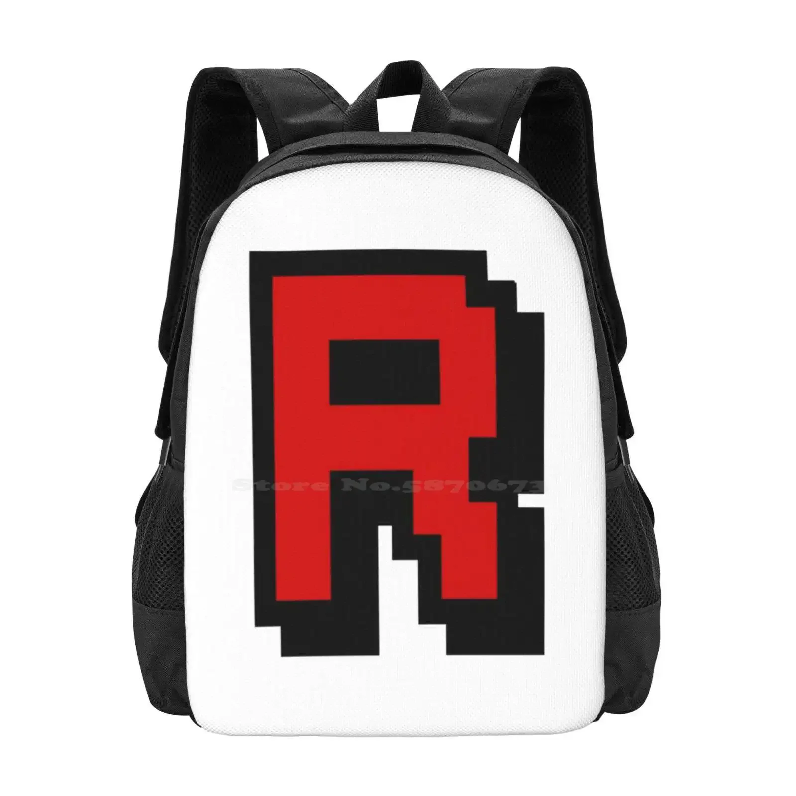 

Team Pixellated R Hot Sale Schoolbag Backpack Fashion Bags Rocket Roket Team Cartoon Manga Anime James Jesse Ash Poket Monster