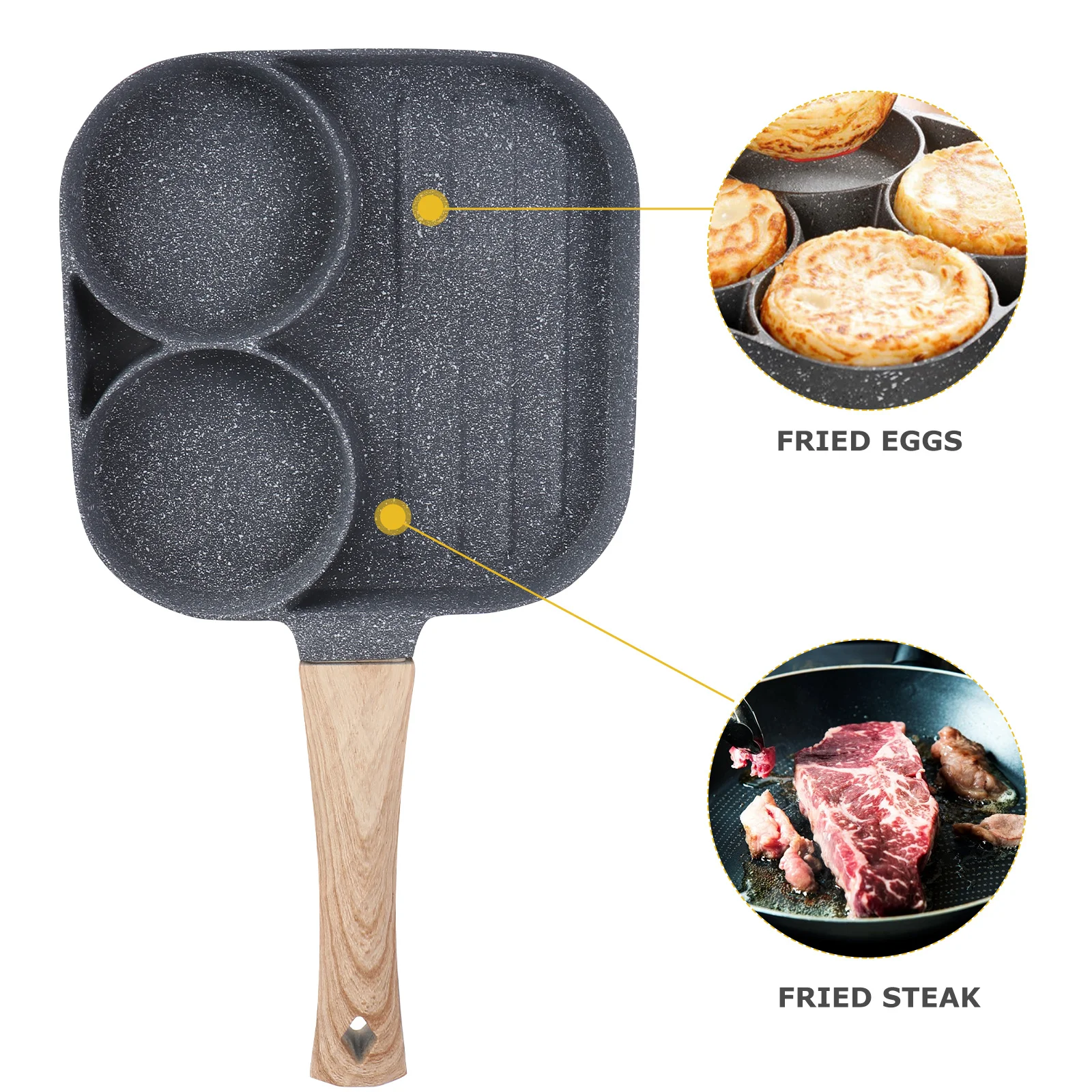 

Aluminium Alloy Egg Frying Pan Nonstick Breakfast Skillet Pan Kitchen Accessory Omelette Pancake Cooking Tool Cooking Pot