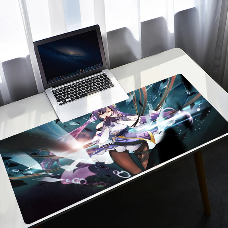 Genshin Impact แผ่น Pad ขนาดใหญ่เกม Mousepad Gaming คีย์บอร์ดแผ่นรองจานยางธรรมชาติสำนักงานตกแต่งพรมแผ่นเสื่อ