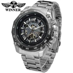 2019 Winner Luminous Brand Steel Men Automatic Mechanical Skeleton Military Relogio Male Montre Men Sport Watch Relojes Hombre