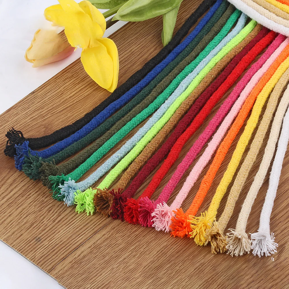 10yards 10mm Cotton Rope Craft Decorative Twisted Cord Rope For Handmade Decoration DIY Lanyard Ficelles Couleurs Thread Cord