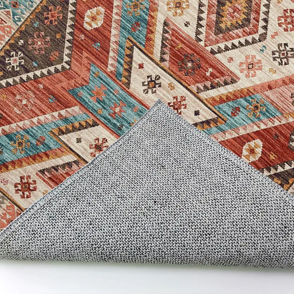 2026 Vintage Boho Washable NonSlip Soft Area Rug Floral Geometric Design Bedroom Entryway Kitchen Foyer Playroompromote sales