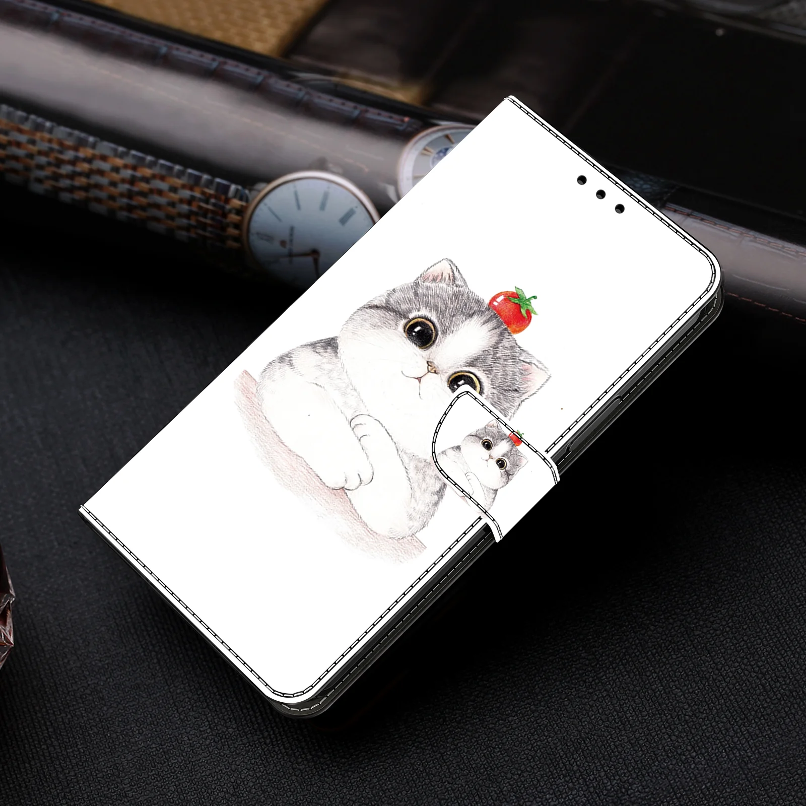 3D Magnetische Flip Leder Brieftasche Fall Für iPhone 17 16 15 14 13 12 11 X Xr Xs 8 7 6 6s Se2 Se3 2022/20 Mini Air Plus Pro Max – Detail 3
