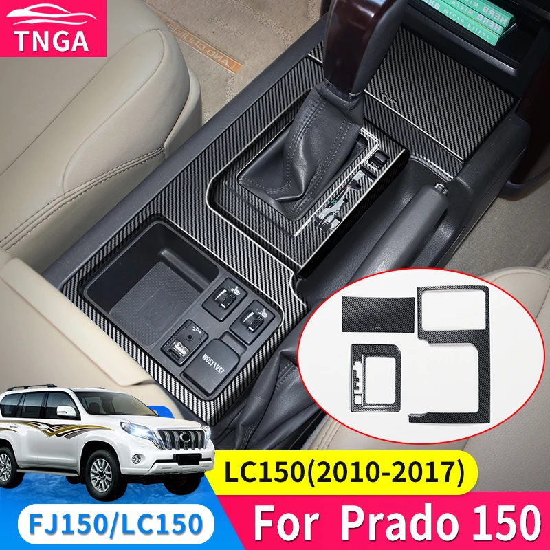 Para 2010-2017 Direito Leme Carro Toyota Land Cruiser Prado 150 Painel de Aço Inoxidável Gearbox Capa Lc150 J150 Acessórios Interiores 2016 2015 2014 2013 2012 2011