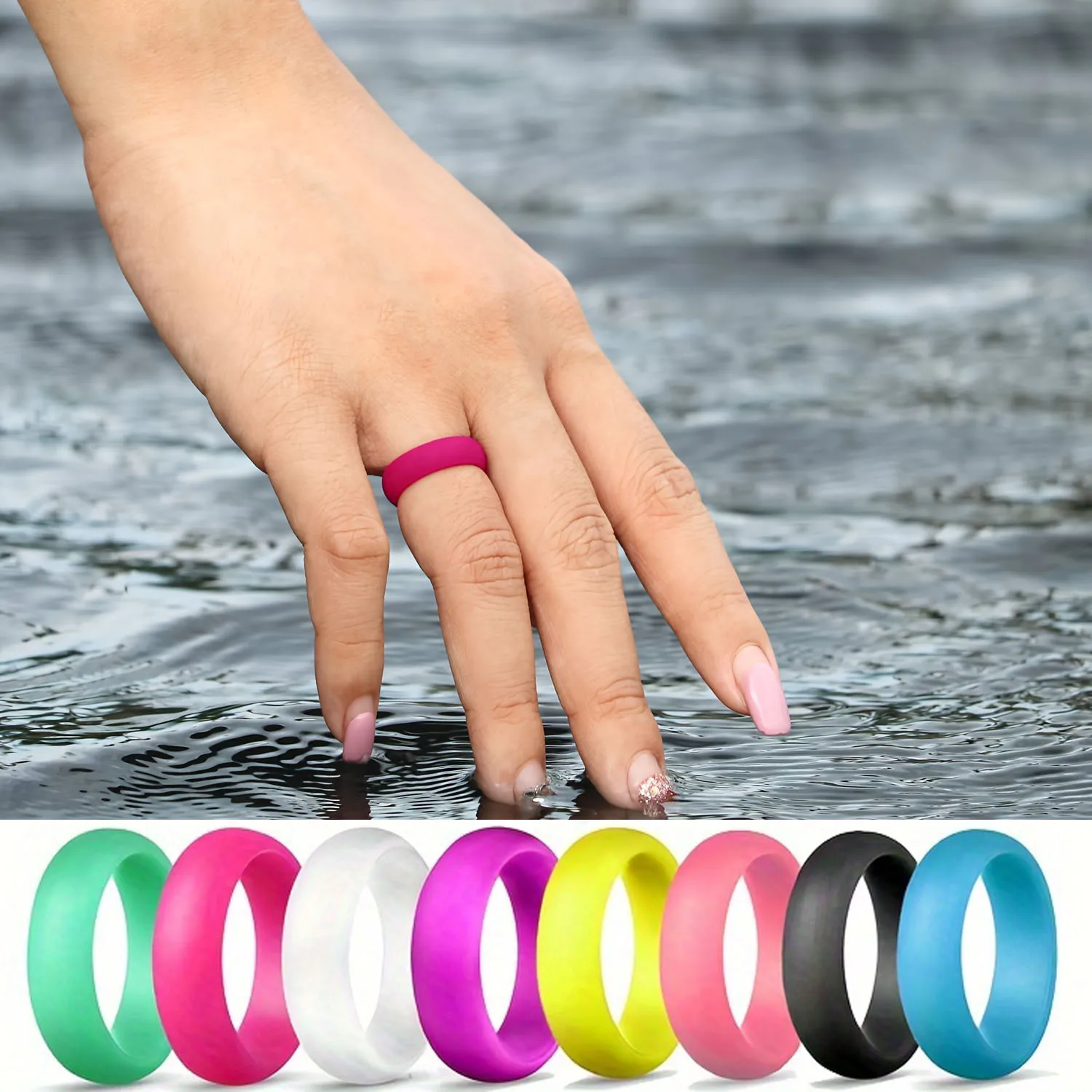 1pc Minimalist Silicone Band Wedding Ring Fashion-Forward Hypoallergenic Durable & Vibrant Colors Affordably Chic Dupes Women