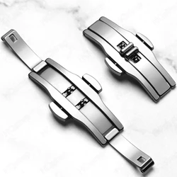 Butterfly Buckle Stainless Steel Button Watch Strap Clasp Double Press Folding Buckles 6mmx19/21/23/25mm Watch Repair Tools
