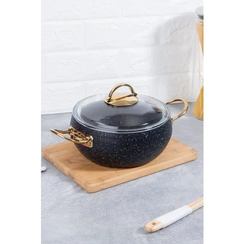 Acar Nostalgia Granite Deep Pots-Black-20 cm