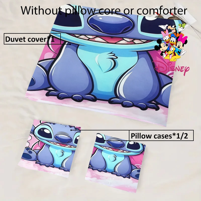 2/3 قطعة مجموعة غطاء لحاف ديزني ستيتش بدون حشو تصميم كرتوني لطيف مناسب لغرف النوم العائلية وغرف الضيوف، للاستخدام لجميع المواسم #6