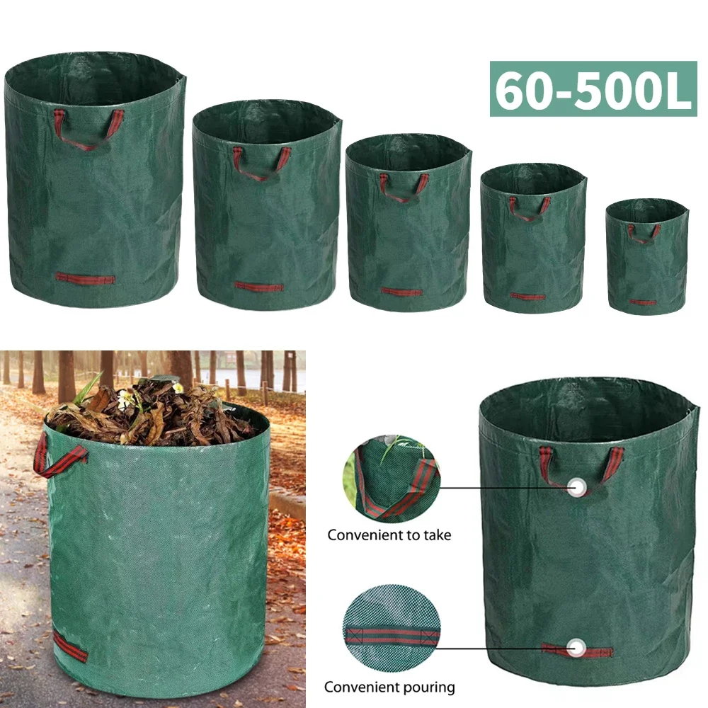 Foldable Reusable Trash Storage Container Large Capacity Light Trash Can Waterproof PP Woven Bag 60/500L