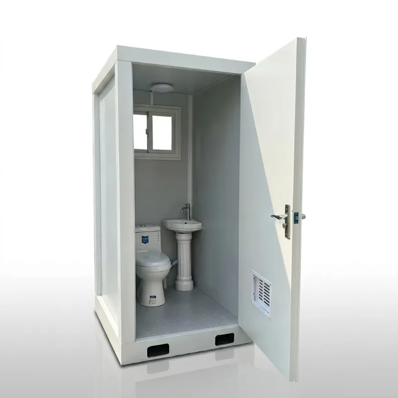 Portable sanitary bathroom and mobile toilet with sandwich panel structure, suitable for outdoor and office building use
