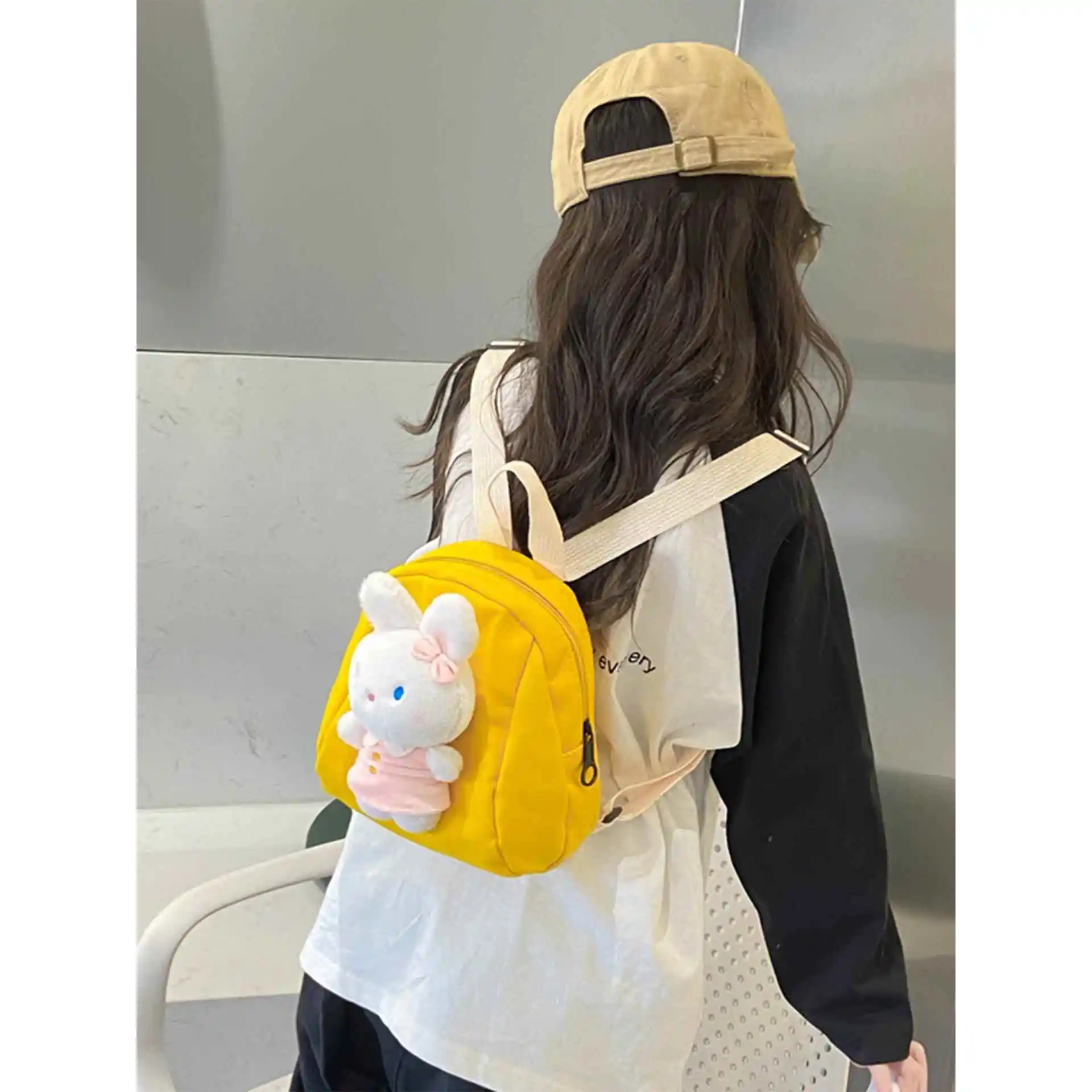 Cute Rabbit Cartoon Backpack for Kindergarten Children Baby Outing School Dual Shoulder Bag Girls Trendy Backpack for Elderly