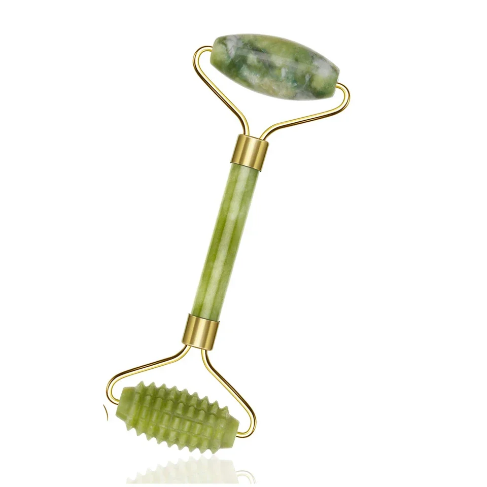 Facial Massager Roller Guasha Board Plate Green Natural Jade Stone Eye Thin Relax Slimming Face Massage Best for Wrinkles