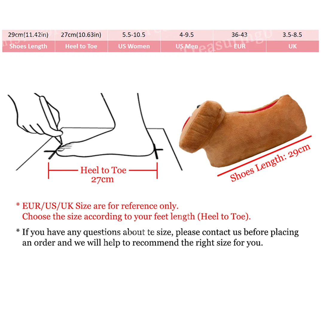 YanQing Domo-kun Plush Slippers Cute Cartoon Warm Soft Shoes Women Men Stuffed Shoes Indoor House Plushie Shoe Birthday Gift