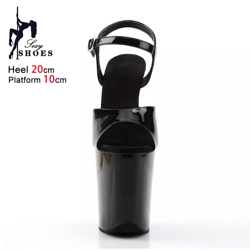 مثير منصة 20 سنتيمتر سوبر عالية الكعب الصيف نموذج المدرج الصنادل الاتجاه النساء أحذية موضة الكاحل حزام أسود أحمر أبيض الصنادل
