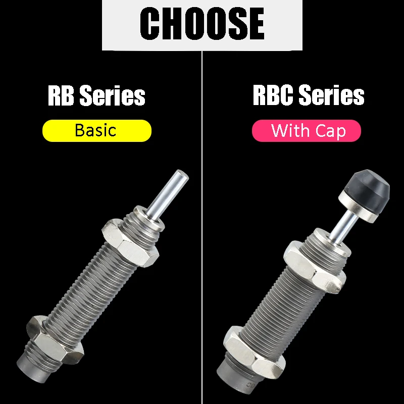 RB RBC Hydraulic Shock Absorber Adjustable Pneumatic Hydraulic Buffer RB0805 RB0604 with Cap RB0806 RB2015 RBC1412 RBC2015