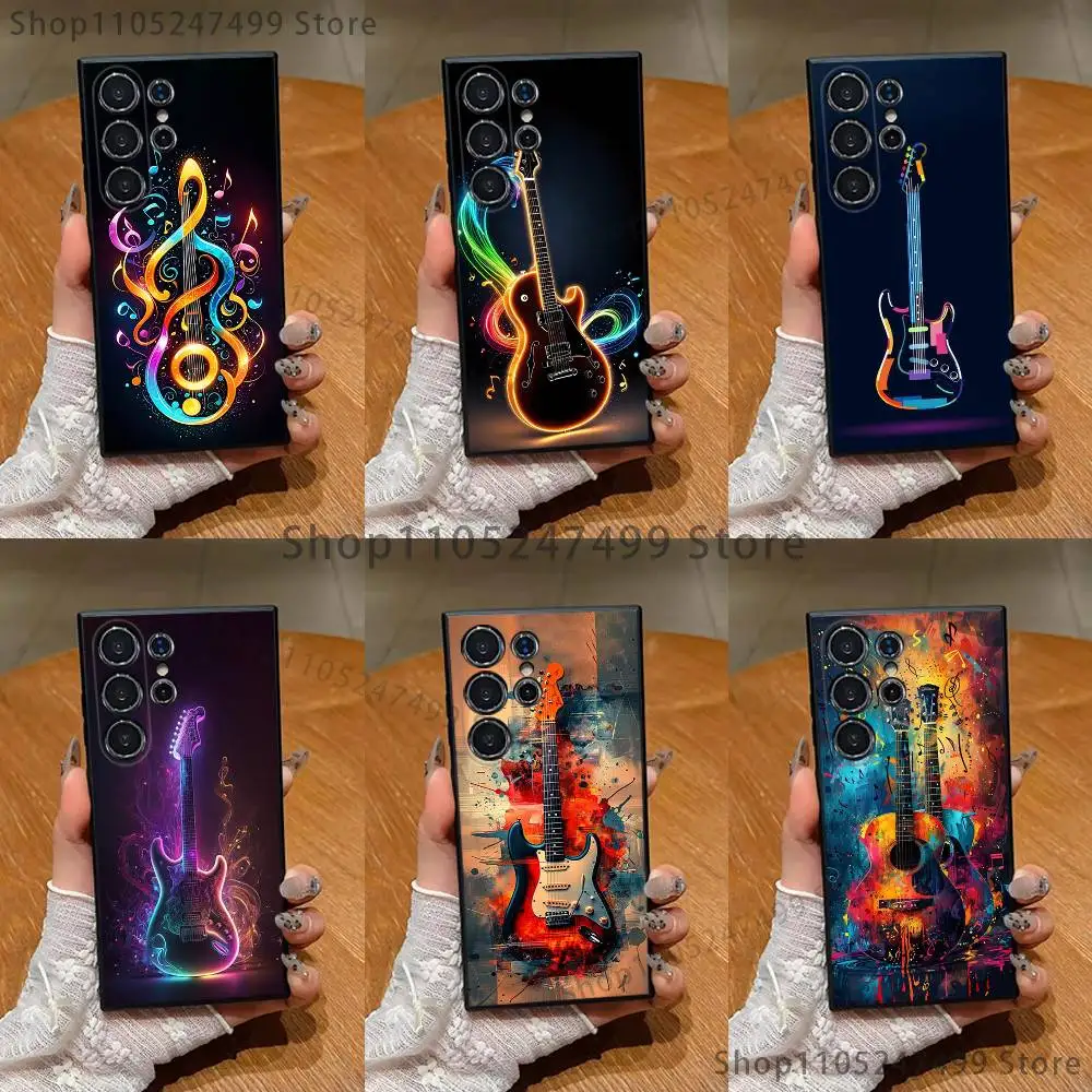 

Musical Guitar Art Phone Case For Samsung S25,S24,S23,S22,S21,S20,S10,Ultra,Plus,Lite,FE,Soft Silicone Black Cover