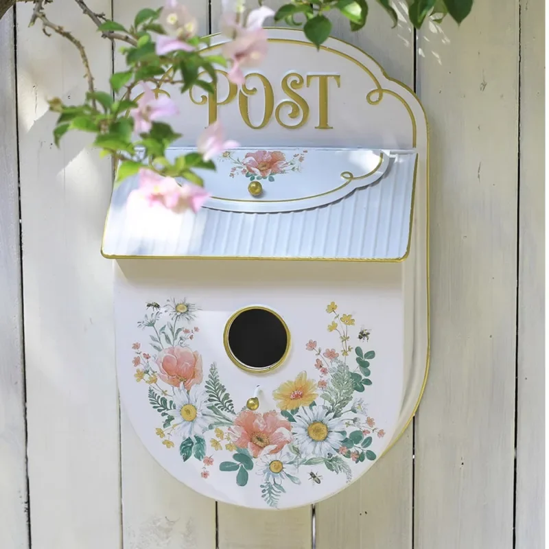 European Style Retro Letter Box Outdoor Garden Decorative Ornaments Creative Wall Hanging Message Case Iron Do Old Post Bucket