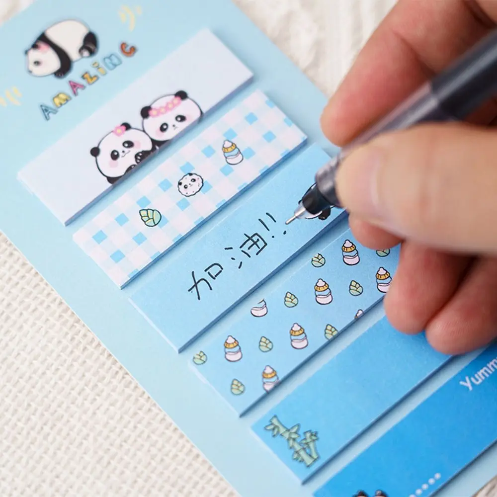 Cartoon Panda Sticky Notes Deco Tabs Creative N Times Classification Label Kawaii Portable Note Pads School