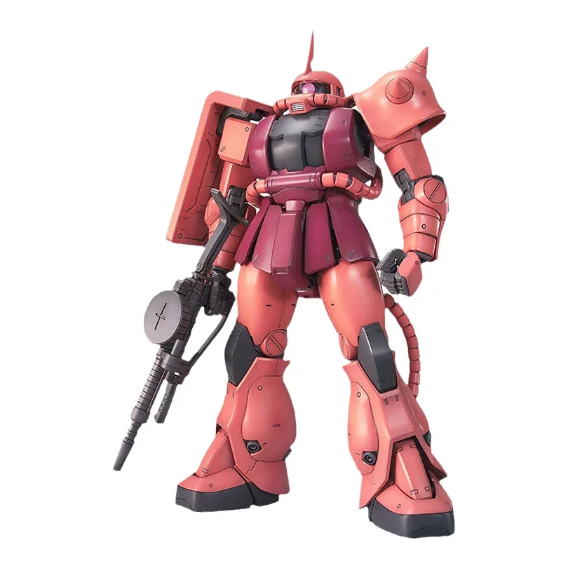 Bandai Original GUNDAM Anime Model MG 1/100 MS-06S CHAR S ZAKU Ver 2.0 Action Figure Assembly Model Toys Gifts for Children