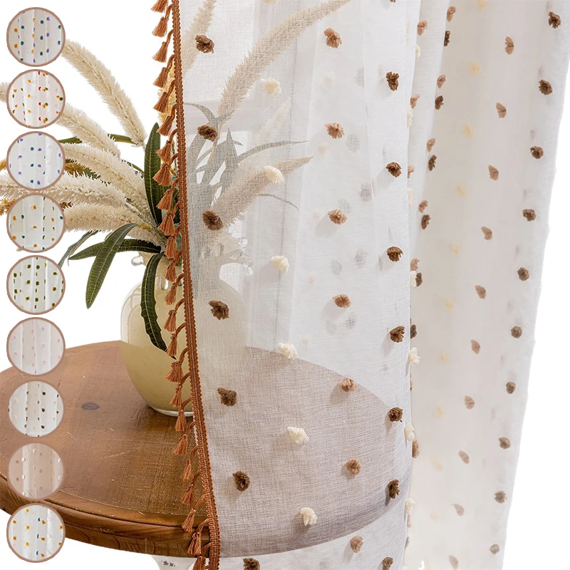 

Sheer Window Curtains Light Filtering Privacy Protecting Voile Drapes Simple Modern Home Decor for Living Room Bedroom Balcony