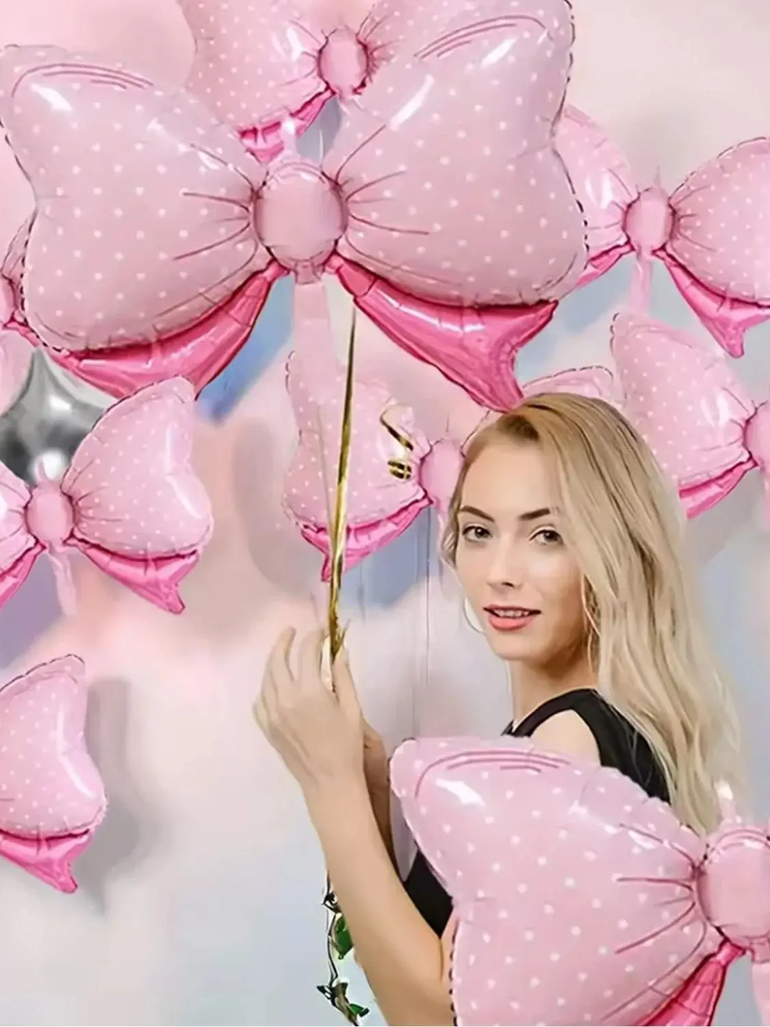 6 Stück Rosa Schleifenballons Mini-Schleifenballons Hochzeit Geburtstag Party Dekoration Brautparty Geschenk Ballon Dekorationszubehör – Detail 5
