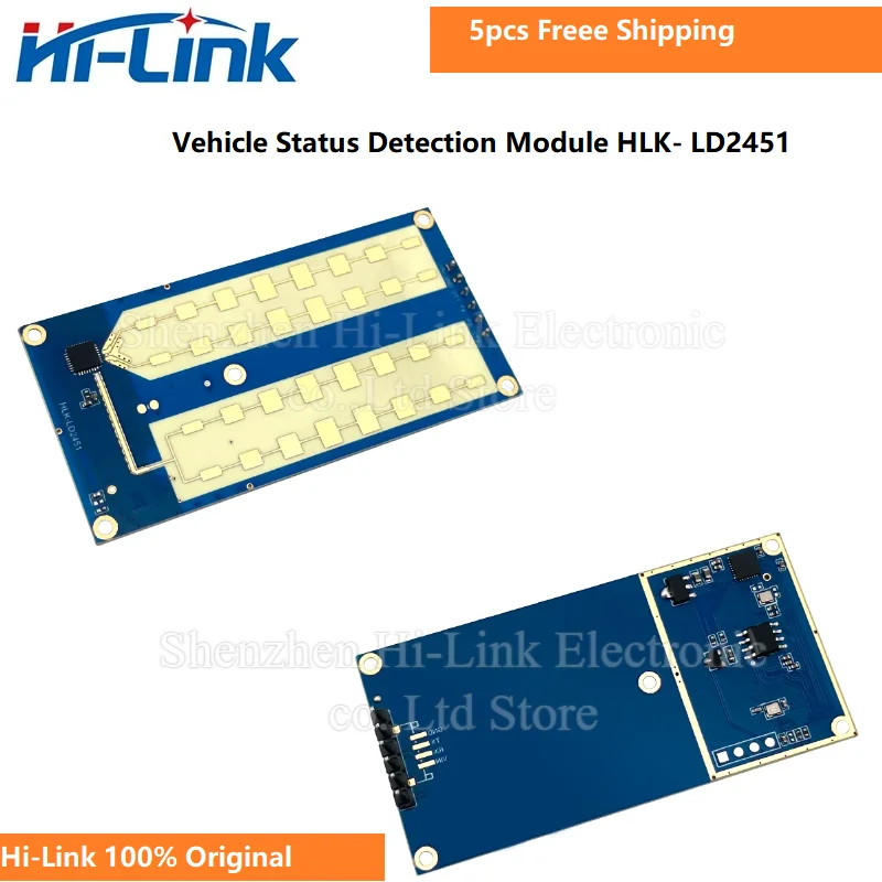 5pcs 24G Vehicle Condition Monitoring Sensor Module Vehicle Ranging Velocity Measurement Millimeter Wave Radar LD2451