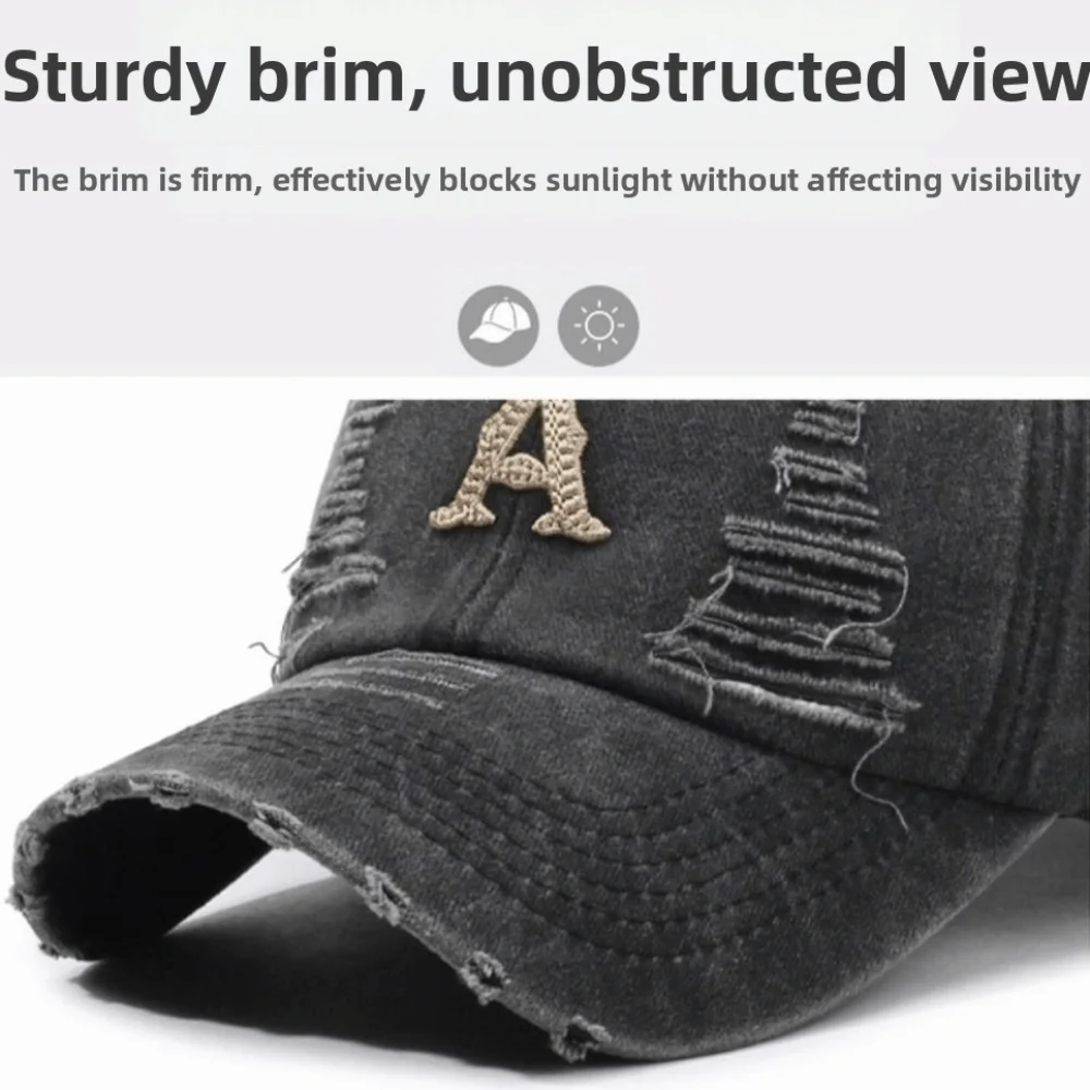 Czapka baseballowa z dzianiny, haftowana, w stylu amerykańskim, oddychająca, z wzorem alfabetu, codzienna czapka z daszkiem, retro, lekka czapka typu trucker.