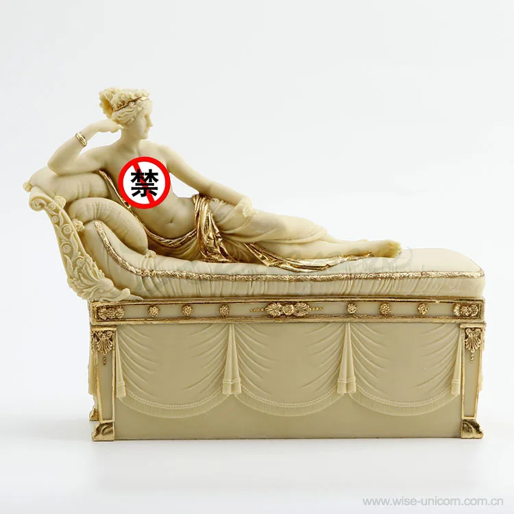 Creative Bed Sculpture Naked Body Art Nude Decorative Statue Jewelry Box Baolin Side Lying Home Jewelry Interior Figurine