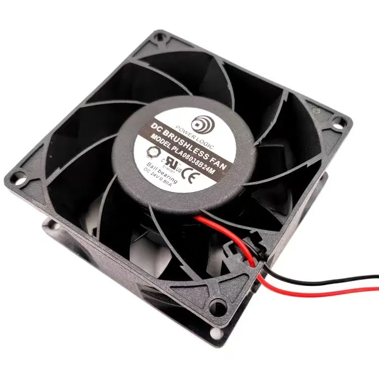 

Ltsf For POWER LOGIC PLA08038B24M DC 24V 0.80A 80x80x38mm 2-Wire Server Cooling Fan8cm