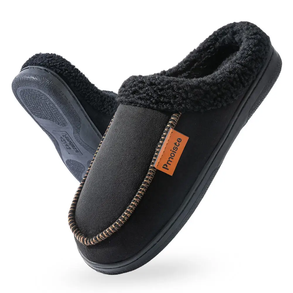 Winter New Men's Imitation Deer Skin Slippers TPR Bottom Warm and Comfortable Indoor Slippers Suitable for Home Wear anti Slip