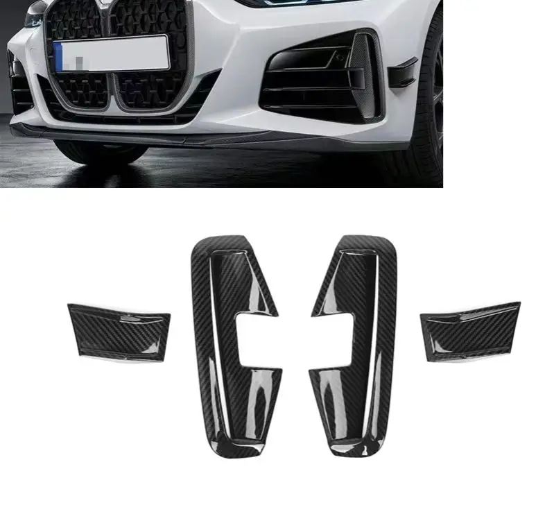 

STLFDry Carbon Fiber Sports Style Side Canards 4 PCS Fog Lamp Frame 2021+ for BMWs G22 G23 2-Door Cars Tent