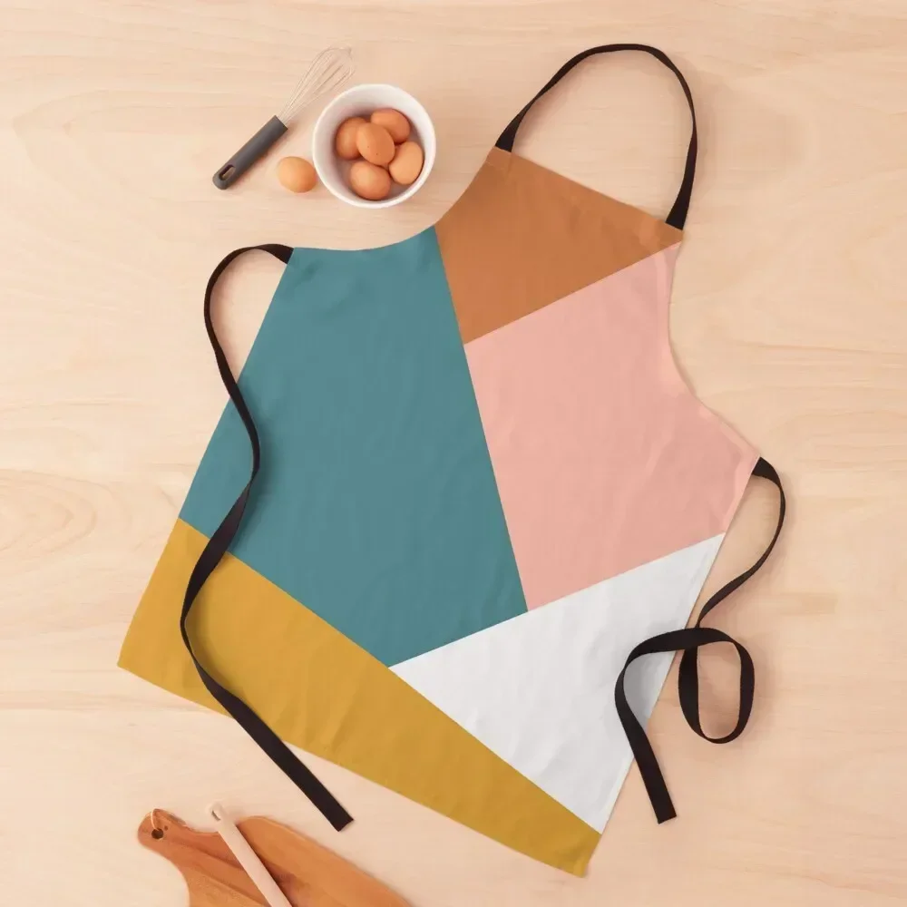 

Green orange peach yellow and white color block Apron kitchen jacket woman Kitchen Tools Apron