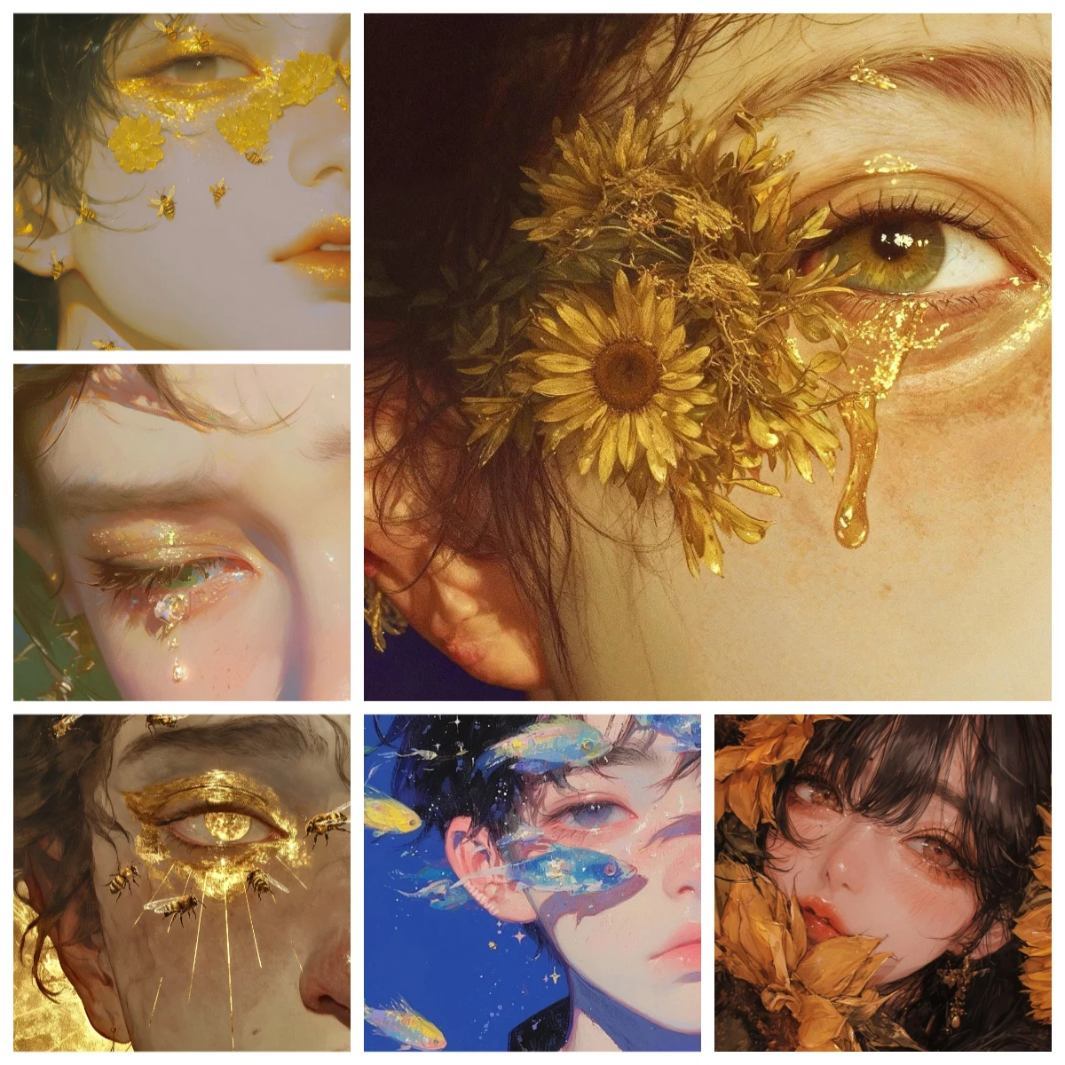 quebra-cabeca-de-500-pecas-com-arte-de-abelha-dourada-e-folhas-retrato-fantastico-surreal-jogo-familiar