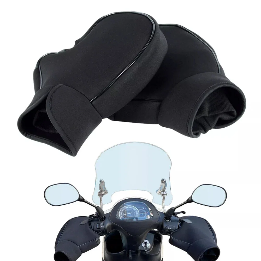 Motorcycle Gloves Waterproof Thick Warm Handle Bar Muff Grip Scooter Motorbike Mitts Winter Riding Cover