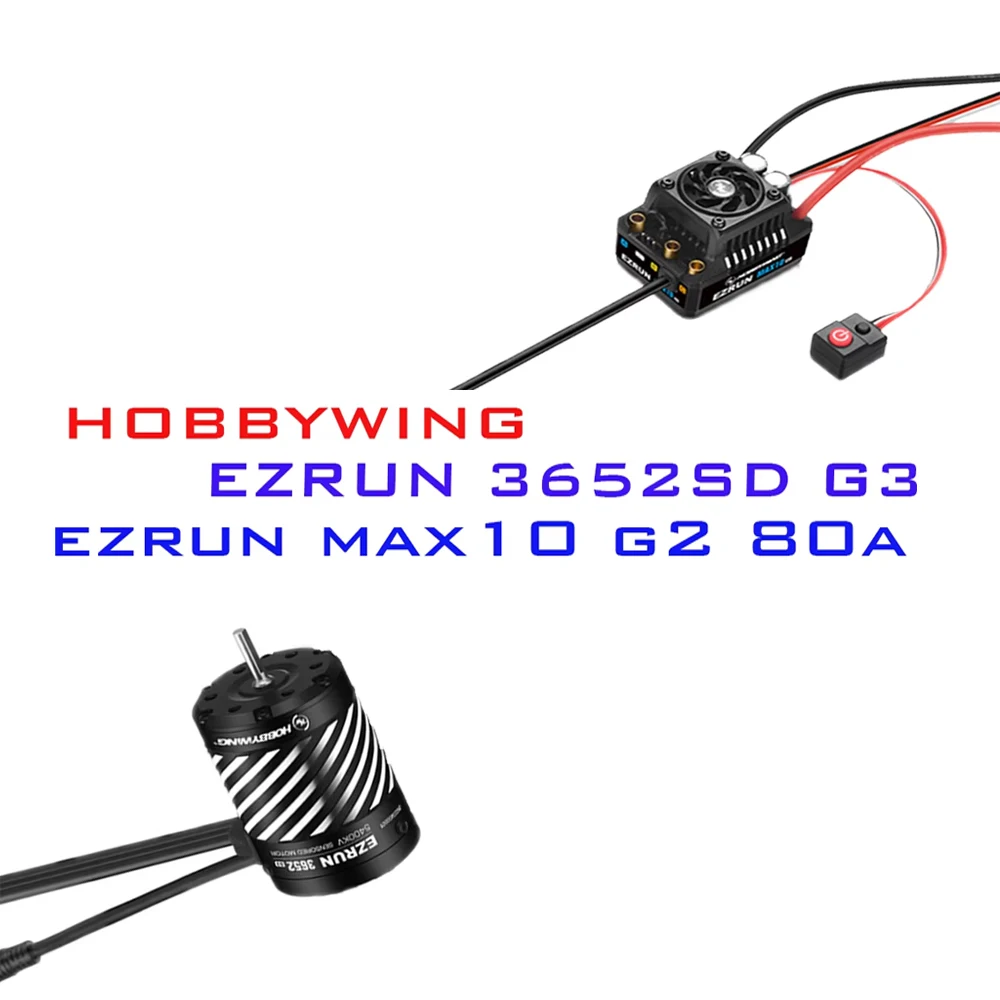 

G3 Sensored Brushless Motors Hobbywing EZRUN 3652SD With MAX10 G2 80A ESC Combo For 1/10 1/8 RC Car Buggy Model