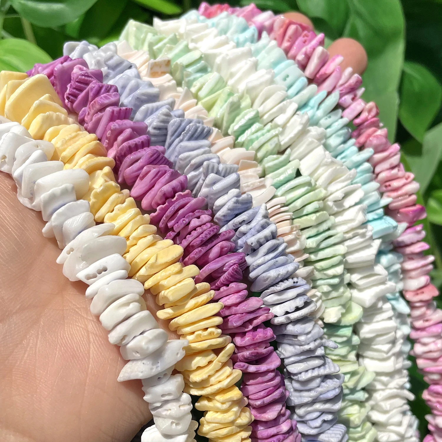 Natural Mother of Pearl Shell Beads Irregular Square Chip Loose Spacer Beads for Jewelry Making Charms Bracelets DIY 8-10mm