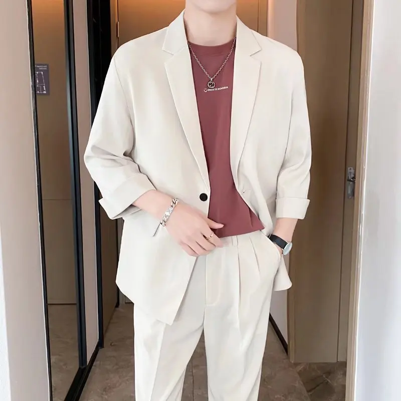 4-A91  Spring and 4-A91  Summer Light Mature Style Thin Sleeve Korean Style Casual Suit suitble Loose Small Suit Jacket Trendy